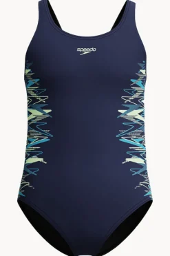 One Pieces|Speedo Girls Duo Logo Placement Muscleback One Piece Peacoat