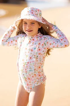 Rashies & Sunsuits|Minihaha Girls Eliana Sunsuit Blue/Natural