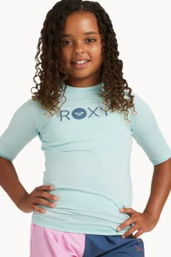 Rashies & Sunsuits|Roxy Girls Essential Short Sleeve Suntop Blue