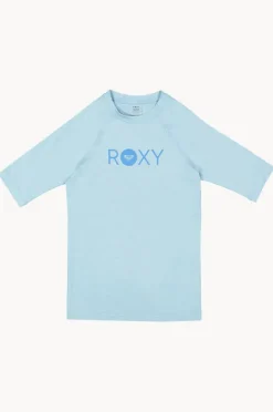 Rashies & Sunsuits|Roxy Girls Essential Short Sleeve Suntop Sky blue