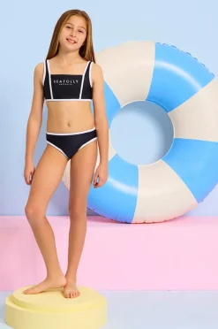 Bikini Sets|Seafolly Girls Girls Essentials Crop Set Black