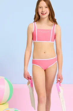 Bikini Sets|Seafolly Girls Girls Essentials Crop Set Bubblegum