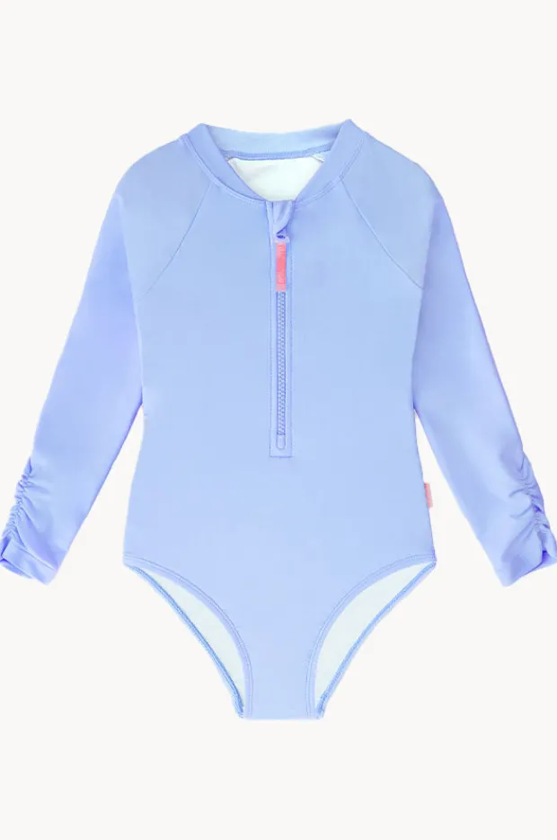Rashies & Sunsuits|Seafolly Girls Girls Essentials Long Sleeve Sunsuit Sky