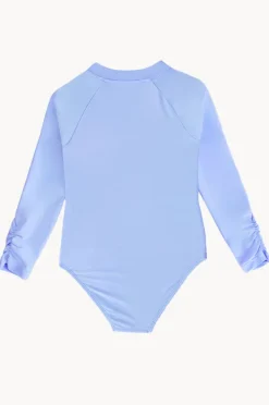 Rashies & Sunsuits|Seafolly Girls Girls Essentials Long Sleeve Sunsuit Sky