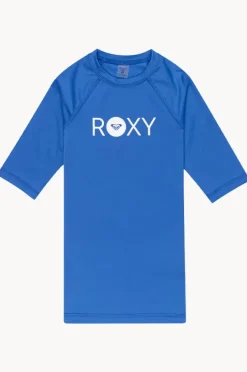 Rashies & Sunsuits|Roxy Girls Essentials Short Sleeve Suntop Cobalt