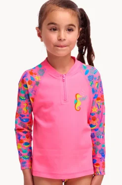 Rashies & Sunsuits|Funkita Girls Fishilicious Zippy Suntop Pink/multi