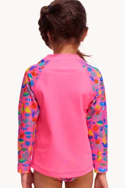 Rashies & Sunsuits|Funkita Girls Fishilicious Zippy Suntop Pink/multi