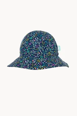 Hats|Acorn Girls Fleur Wide Brim Sunhat Navy/multi