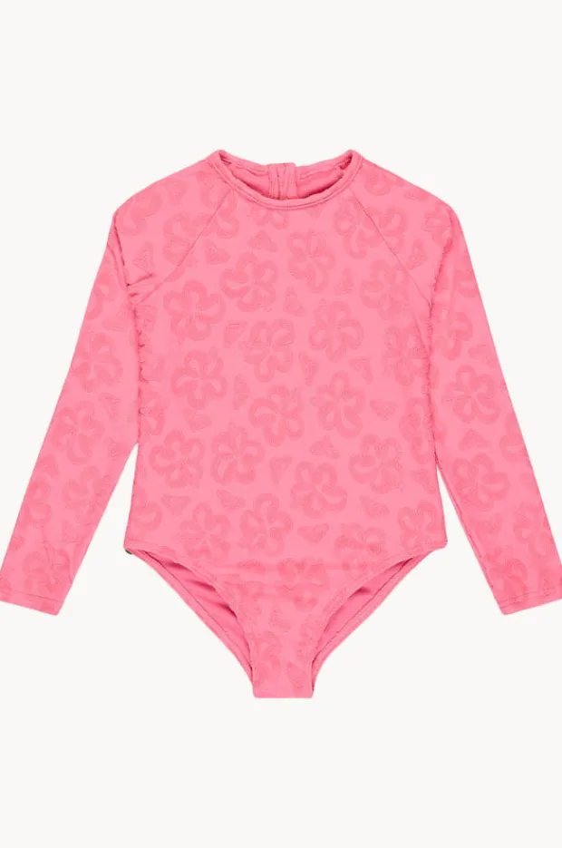 Rashies & Sunsuits|Roxy Girls Flip Flower Long Sleeve Sunsuit Pink