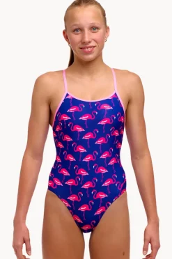 One Pieces|Funkita Girls Flocked Up Diamond Back One Piece Purple/pink