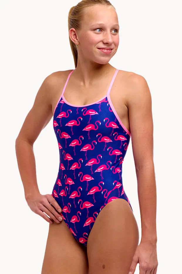 One Pieces|Funkita Girls Flocked Up Diamond Back One Piece Purple/pink