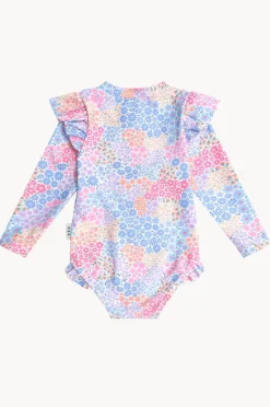 Rashies & Sunsuits|Huxbaby Girls Floral Bloom Frill Sunsuit Multi