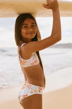 Bikini Sets|Roxy Girls Floral Horizon Bralette Set WHITE