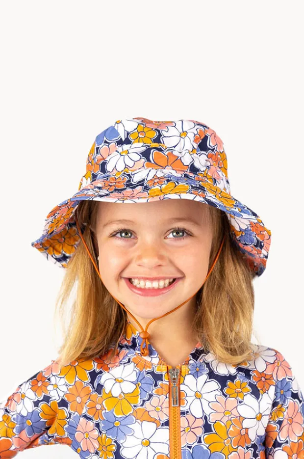 Hats|Babes In The Shade Girls Flower Power Sunhat Purple/orange