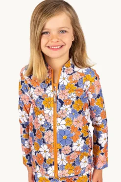 Rashies & Sunsuits|Babes In The Shade Girls Flower Power Suntop Purple/orange