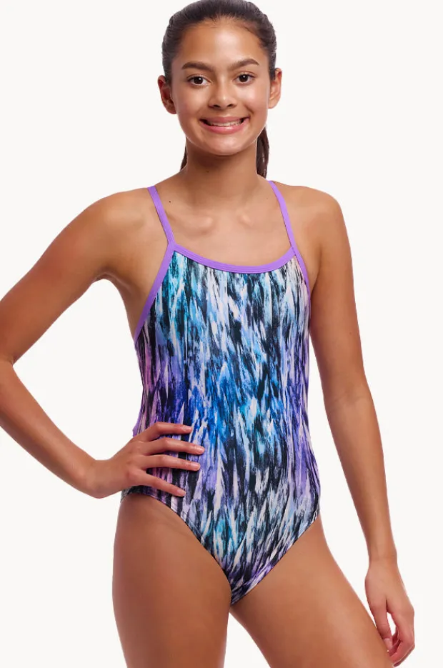 One Pieces|Funkita Girls Fly Dye Single Strap One Piece Black/multi