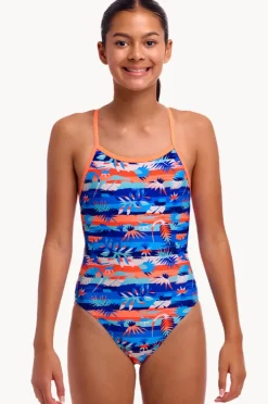 One Pieces|Funkita Girls Forever Fossil Single Strap One Piece Blue/orange