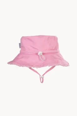 Hats|Acorn Girls Frayed Bucket Hat Strawberry