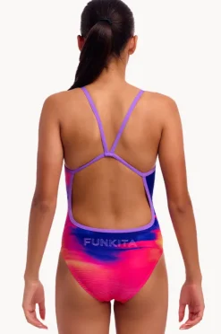 One Pieces|Funkita Girls Go Riding Single Strap One Piece Purple/orange