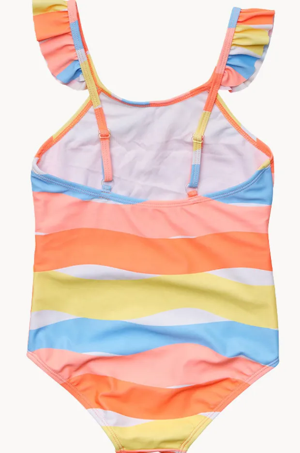 One Pieces|Snapper Rock Girls Good Vibes Frill Strap One Piece Multi