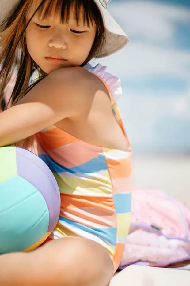 One Pieces|Snapper Rock Girls Good Vibes Frill Strap One Piece Multi