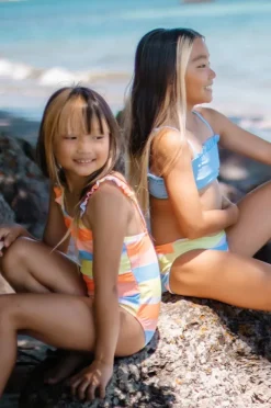 One Pieces|Snapper Rock Girls Good Vibes Frill Strap One Piece Multi