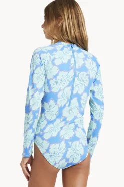 Rashies & Sunsuits|Billabong Girls Happy Hibiscus Sunsuit Blue