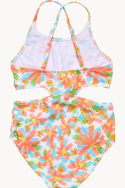 One Pieces|Snapper Rock Girls Hawaiian Luau Cut Out One Piece Multi