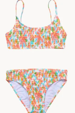 Bikini Sets|Snapper Rock Girls Hawaiian Luau Shirred Crop Set Multi