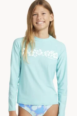 Rashies & Sunsuits|Billabong Girls Heat Wave Long Sleeve Suntop Spearmint