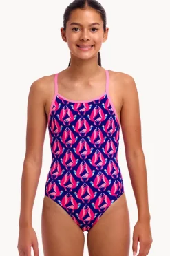 One Pieces|Funkita Girls Ho Hum Diamond Back One Piece Navy/pink