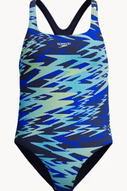 One Pieces|Speedo Girls Hyperboom Allover Medalist One Piece Blue/green