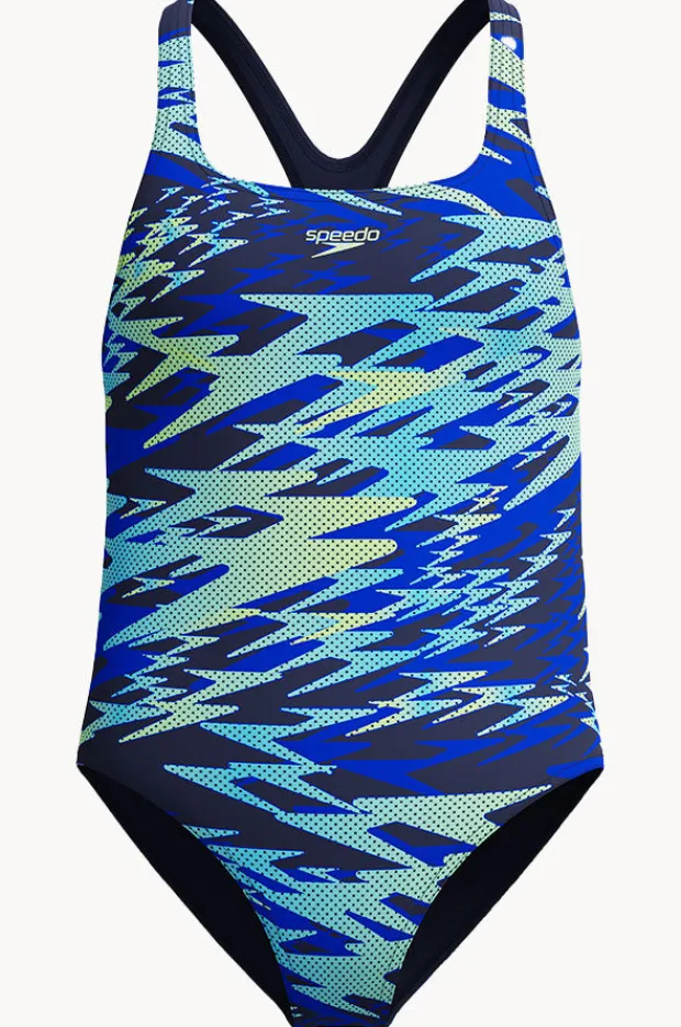 One Pieces|Speedo Girls Hyperboom Allover Medalist One Piece Blue/green