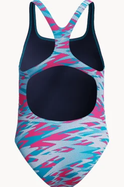 One Pieces|Speedo Girls Hyperboom Allover Medalist One Piece Pink/blue