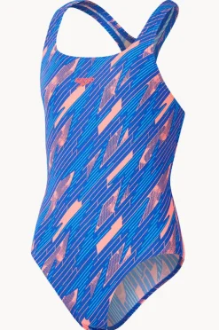 One Pieces|Speedo Girls Hyperboom Allover Medalist One Piece Blue/orange