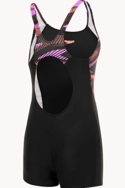 Legsuits|Speedo Girls Hyperboom Splice Legsuit One Piece Black/coral