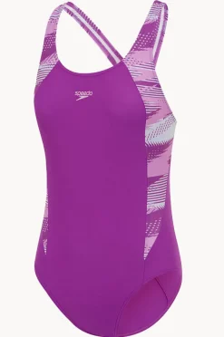 One Pieces|Speedo Girls Hyperboom Splice Muscleback One Piece Purple