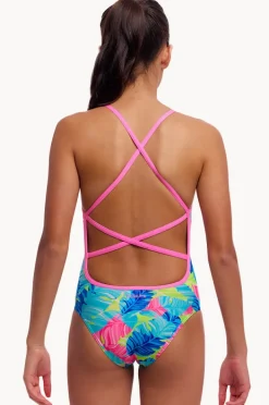 One Pieces|Funkita Girls I'm Leaving Strapped In One Piece Blue/pink