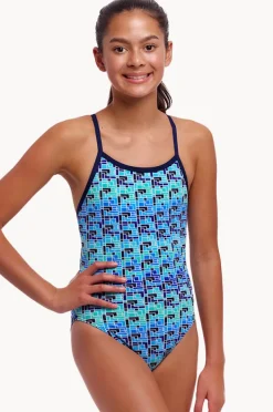 One Pieces|Funkita Girls Jack Stack Single Strap One Piece Blue