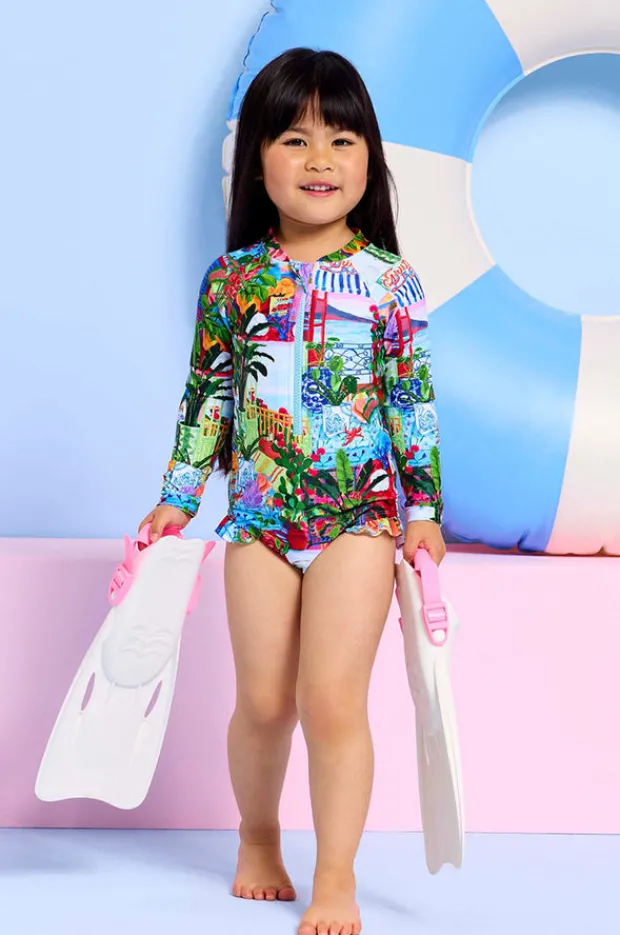 Rashies & Sunsuits|Seafolly Girls Girls La Boca Zip Sunsuit Multi