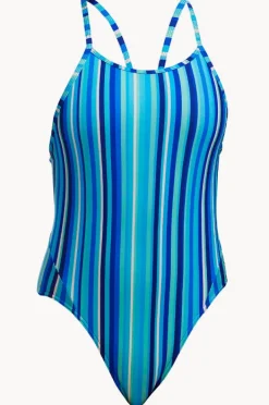 One Pieces|Funkita Girls Lane Lines Diamond Back One Piece Blue