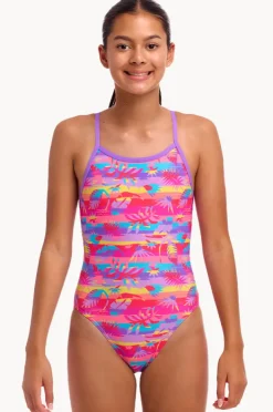 One Pieces|Funkita Girls Leave In Single Strap One Piece Pink/purple