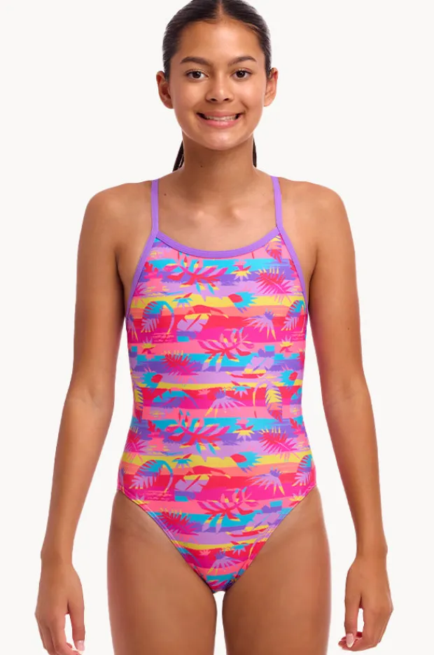 One Pieces|Funkita Girls Leave In Single Strap One Piece Pink/purple