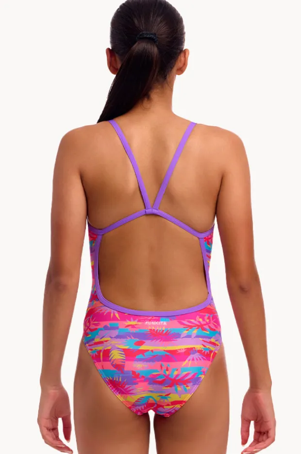 One Pieces|Funkita Girls Leave In Single Strap One Piece Pink/purple