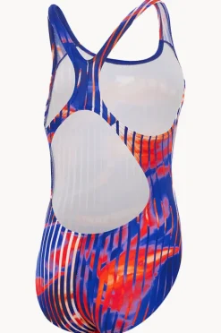 One Pieces|Speedo Girls Linear Lava Splashback One Piece Blue/red