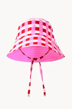 Hats|Milky Girls Lollipop Check Swim Hat Red/pink