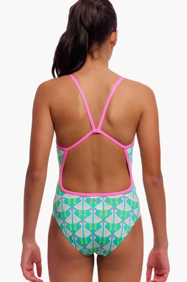 One Pieces|Funkita Girls Loose Goose Single Strap One Piece Green/white
