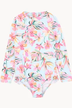 Rashies & Sunsuits|Minihaha Girls Lou Long Sleeve Sunsuit Blue/Pink