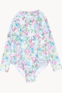 Rashies & Sunsuits|Minihaha Girls Lula Long Sleeve Sunsuit Blue/Multi