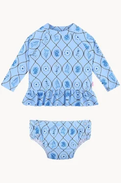 Rashies & Sunsuits|Seafolly Girls Girls Marbella Suntop Set Blue